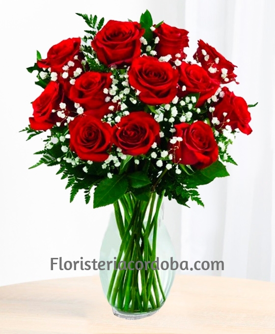 Enviar ramo de 12 rosas rojas a domicilio